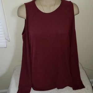 Cold shoulder sweater